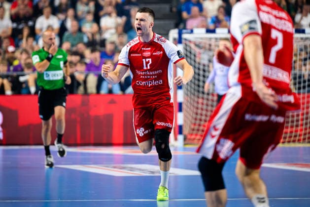 Cologne, Germany Handball EHF CL Final 4 Semi-Final Aalborg Handbold Barca Alexandre Blonz Aalborg Jubel Freude Emotion Koeln Lanxess Arena Nordrhein Westfalen Germany