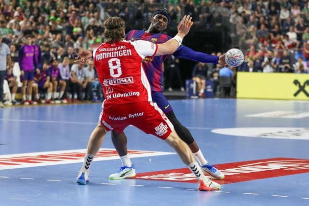 Cologne 13.06.2026. Pilka reczna EHF Liga Mistrzow sezon 2025 26 final4 mecz: Aalborg Handbold - Barca --- Handball EHF Champions League season 2025 26 final4 match: Aalborg Handbold - Barca nz Dika Mem Fot. Kacper Staniec NEWSPIX.PL --- newspix.pl 