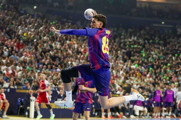Cologne 13.06.2026. Pilka reczna EHF Liga Mistrzow sezon 2025 26 final4 mecz: Aalborg Handbold - Barca --- Handball EHF Champions League season 2025 26 final4 match: Aalborg Handbold - Barca nz Barrufet Ian Fot. Kacper Staniec NEWSPIX.PL --- newspix.pl 