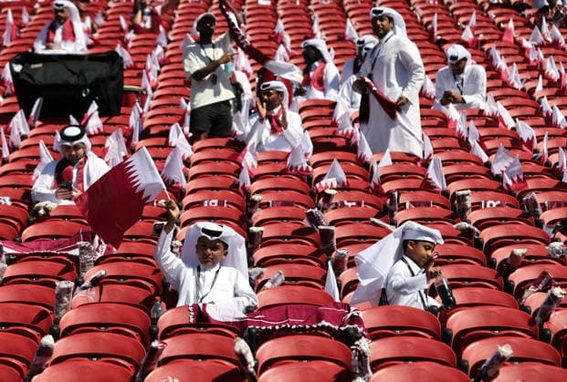 FIFA World Cup, WM, Weltmeisterschaft, Fussball 2026 - Group B - Qatar vs Switzerland epaselect Supporters of Qatar prior to the FIFA World Cup 2026 group stage match Qatar against Switzerland, in San Francisco, USA, 13 June 2026. SAN FRANCISCO United States  Copyright: xBENJAMINxFANJOYx