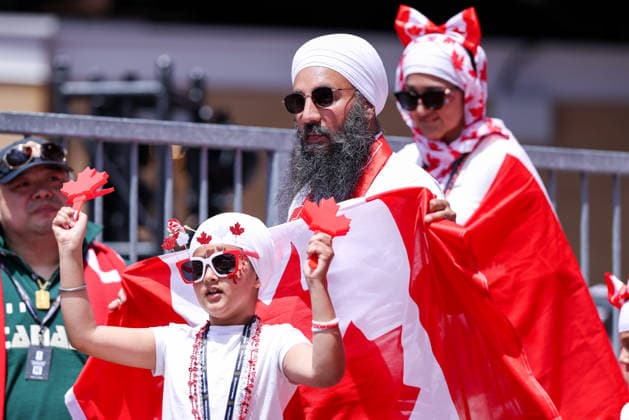 Canada v Bosnia and Herzegovina: Group B - FIFA World Cup, WM, Weltmeisterschaft, Fussball 2026 Team Canada fans display support with flags and matching outfits during the FIFA World Cup 2026 group stage match between Canada and Bosnia and Herzegovina at Toronto Stadium in Toronto, Ontario, Canada, on June 12, 2026. Toronto Ontario Canada  Copyright: xIndrawanxKumalax originalFilename:kumala-thefifaw260612_np5pg.jpg