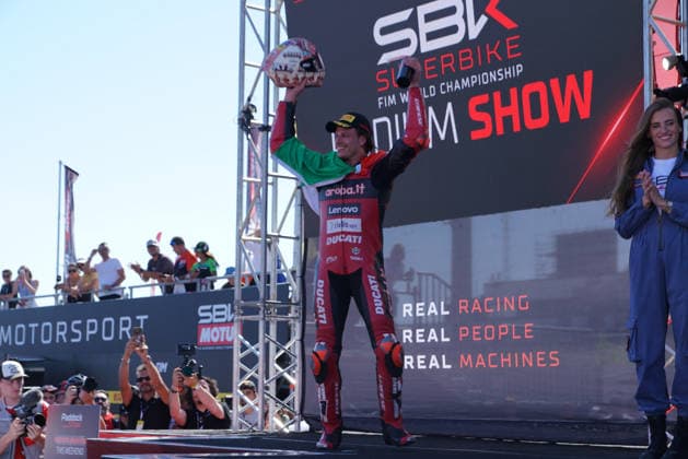 Foto Alessandro La Rocca LaPresse 13-06-2026, Misano World Circuit Marco Simoncelli Motociclismo-WSBK Fim Superbike World Championship, WM, Weltmeisterschaft Pirelli Emilia Romagna Round 12-14-June 2026 Gara1 nella foto:1cl.NicolÃ² Bulega -Ducati Panigale V4R- Aruba.it Racing Photo Alessandro La Rocca LaPresse 2025 13 june, Misano World Circuit Marco Simoncelli Sport- Motorcycling - WSBK Fim Superbike World Championship-Pirelli Emilia Romagna Round-12-14-June 2026- Race1 in the photo: 1cl.NicolÃ² Bulega -Ducati Panigale V4R- Aruba.it Racing  Copyright: xAlessandroxLaxRoccax xLaPressex