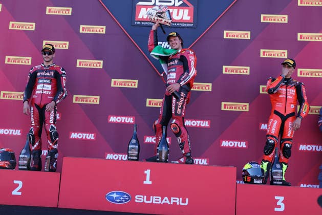 Foto Alessandro La Rocca LaPresse 13-06-2026, Misano World Circuit Marco Simoncelli Motociclismo-WSBK Fim Superbike World Championship, WM, Weltmeisterschaft Pirelli Emilia Romagna Round 12-14-June 2026 Gara1 nella foto:1cl.NicolÃ² Bulega -Ducati Panigale V4R- Aruba.it Racing Photo Alessandro La Rocca LaPresse 2025 13 june, Misano World Circuit Marco Simoncelli Sport- Motorcycling - WSBK Fim Superbike World Championship-Pirelli Emilia Romagna Round-12-14-June 2026- Race1 in the photo: 1cl.NicolÃ² Bulega -Ducati Panigale V4R- Aruba.it Racing  Copyright: xAlessandroxLaxRoccax xLaPressex