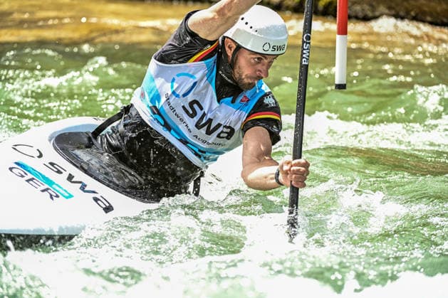 ICF Canoe Slalom World Cup 13 06 2026, Eis Kanal, Augsburg Sideris Tasiadis GER , Augsburg, 13 06 2026 Canoe World Cup, Slalom K1, Augsburg, Eis Kanal Copyright: xBEAUTIFULxSPORTS Märklx