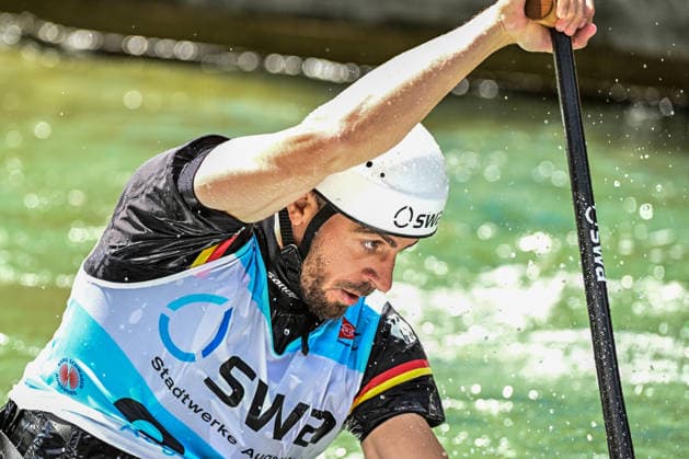 ICF Canoe Slalom World Cup 13 06 2026, Eis Kanal, Augsburg Sideris Tasiadis GER , Augsburg, 13 06 2026 Canoe World Cup, Slalom K1, Augsburg, Eis Kanal Copyright: xBEAUTIFULxSPORTS Märklx