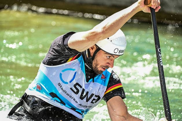 ICF Canoe Slalom World Cup 13 06 2026, Eis Kanal, Augsburg Sideris Tasiadis GER , Augsburg, 13 06 2026 Canoe World Cup, Slalom K1, Augsburg, Eis Kanal Copyright: xBEAUTIFULxSPORTS Märklx