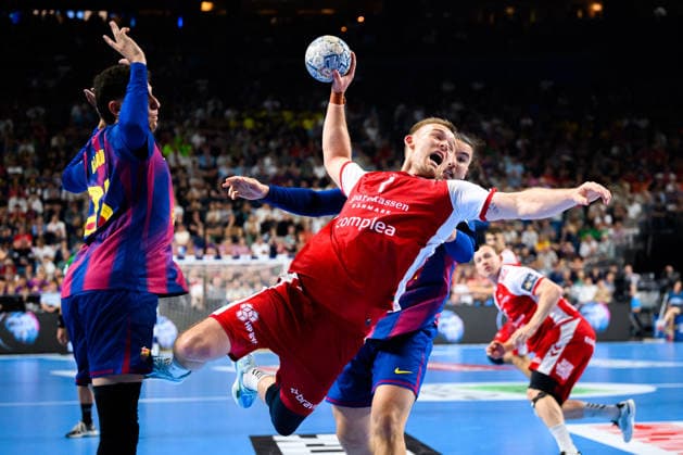 Cologne, Germany Handball EHF CL Final 4 Semi-Final Aalborg Handbold Barca Thomas Arnoldsen Aalborg Cologne Lanxess Arena North Rhine-Westphalia Germany
