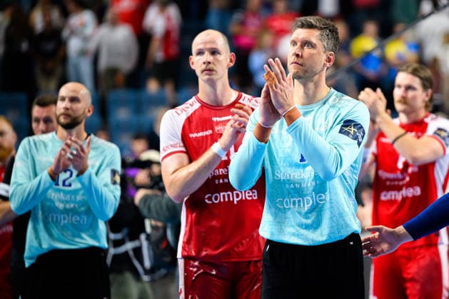Cologne, Germany Handball EHF CL Final 4 semi-final Aalborg Handbold Barca Niklas Landin Aalborg dissatisfied disappointed dejected frustrated, Cologne Lanxess Arena North Rhine-Westphalia Germany