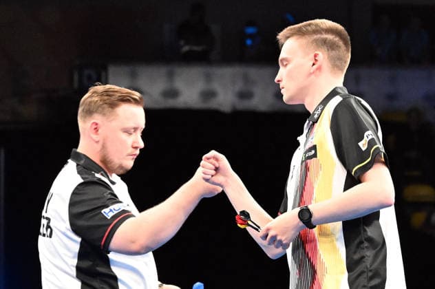13 06 2026, xhbx, Dart World Cup of Darts 2026, v l Martin Schindler Germany , Ricardo Pietreczko Germany DFL DFB REGULATIONS PROHIBIT ANY USE OF PHOTOGRAPHS as IMAGE SEQUENCES and or QUASI VIDEO Frankfurt