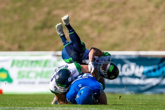 Pascal Sendelbach DB, Straubing Spiders, 25 GER, Allgaeu Comets vs Straubing Spiders, American Football, GFL, Season 2026, Week 06, 13 06 2026 GER, Allgaeu Comets vs Straubing Spiders, American Football, GFL, Season 2026, Week 06, 13 06 2026 Kempten Copyright: xEibner-Pressefoto FlorianxWolfx EP_FWF