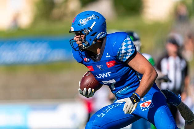 Gabriel Quigley Allgaeu Comets, WR, 7 GER, Allgaeu Comets vs Straubing Spiders, American Football, GFL, Season 2026, Week 06, 13 06 2026 GER, Allgaeu Comets vs Straubing Spiders, American Football, GFL, Season 2026, Week 06, 13 06 2026 Kempten Copyright: xEibner-Pressefoto FlorianxWolfx EP_FWF