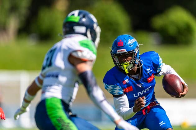 Chris Lipsey Allgaeu Comets, RB DB, 1 GER, Allgaeu Comets vs Straubing Spiders, American Football, GFL, Season 2026, Week 06, 13 06 2026 GER, Allgaeu Comets vs Straubing Spiders, American Football, GFL, Season 2026, Week 06, 13 06 2026 Kempten Copyright: xEibner-Pressefoto FlorianxWolfx EP_FWF