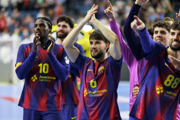 Dika MEM FC Barcelona Barca, 10 bar 06 jubilation, joy, passion, success, emotion, enthusiasm, positive emotions GER, Aalborg Handbold vs FC Barcelona, handball, TruckScout24 EHF FINAL4 2026, semi-final, 2025 2026 season, 13 06 2026, GER, Aalborg Handbold vs FC Barcelona, handball, TruckScout24 EHF FINAL4 2026, semi-final, 2025 2026 season, 13 06 2026, Cologne Copyright: xEibnerxPressefoto OliverxSchmidtx EP_OST