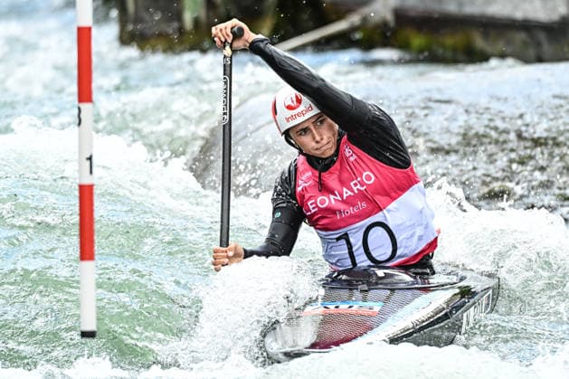 ICF Canoe Slalom World Cup 13 06 2026, Eis Kanal, Augsburg Noemie Fox AUS ,Women s Canoe Final, Augsburg, 13 06 2026 Canoe World Cup, Slalom K1, Augsburg, Eis Kanal Copyright: xBEAUTIFULxSPORTS Märklx
