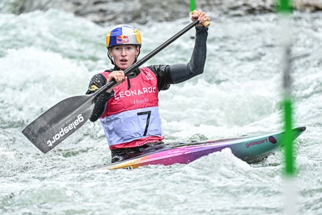 ICF Canoe Slalom World Cup 13 06 2026, Eis Kanal, Augsburg Evy Leibfarth USA ,Women s Canoe Final, Augsburg, 13 06 2026 Canoe World Cup, Slalom K1, Augsburg, Eis Kanal Copyright: xBEAUTIFULxSPORTS Märklx