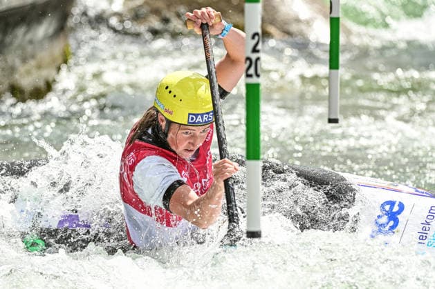 ICF Canoe Slalom World Cup 13 06 2026, Eis Kanal, Augsburg Eva Alina Hocevar SLO ,Women s Canoe Final, Augsburg, 13 06 2026 Canoe World Cup, Slalom K1, Augsburg, Eis Kanal Copyright: xBEAUTIFULxSPORTS Märklx