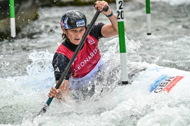 ICF Canoe Slalom World Cup 13 06 2026, Eis Kanal, Augsburg Mallory Franklin GBR ,Women s Canoe Final,, Augsburg, 13 06 2026 Canoe World Cup, Slalom K1, Augsburg, Eis Kanal Copyright: xBEAUTIFULxSPORTS Märklx