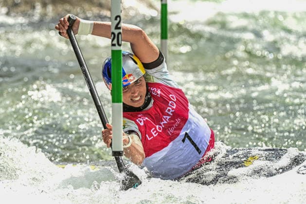 ICF Canoe Slalom World Cup 13 06 2026, Eis Kanal, Augsburg Evy Leibfarth USA ,Women s Canoe Final,, Augsburg, 13 06 2026 Canoe World Cup, Slalom K1, Augsburg, Eis Kanal Copyright: xBEAUTIFULxSPORTS Märklx