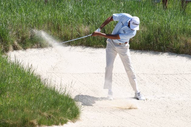 June 13, 2026: Sudarshan Yellamaraju of Canada plays out of a fairway bunker during the RBC Canadian Open held at TPC Toronto at Osprey Valley in Caledon Ontario, Canada. CSM PGA, Golf Herren 2026: RBC Canadian Open Jun 13  - ZUMAc04_ 20260613_zma_c04_087 Copyright: xDanielxLeax