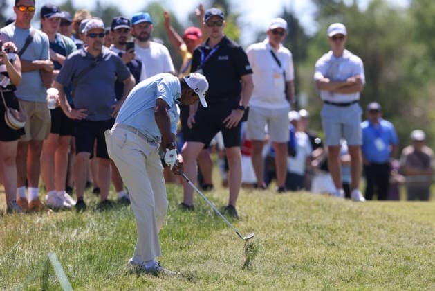June 13, 2026: Sudarshan Yellamaraju of Canada hits out of the rough during the RBC Canadian Open held at TPC Toronto at Osprey Valley in Caledon Ontario, Canada. CSM Caledon Canada - ZUMAc04_ 20260613_zma_c04_090 Copyright: xDanielxLeax