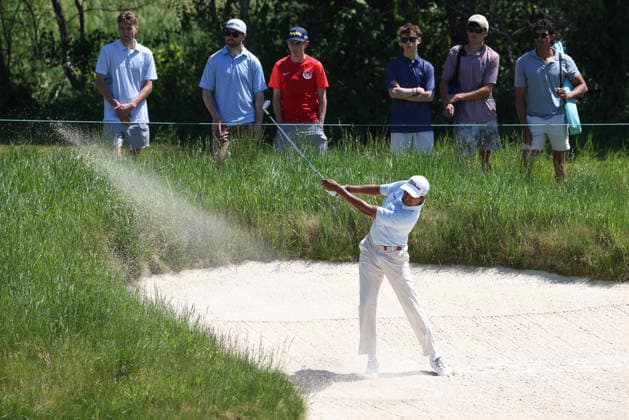 June 13, 2026: Sudarshan Yellamaraju of Canada plays out of a fairway bunker during the RBC Canadian Open held at TPC Toronto at Osprey Valley in Caledon Ontario, Canada. CSM Caledon Canada - ZUMAc04_ 20260613_zma_c04_093 Copyright: xDanielxLeax
