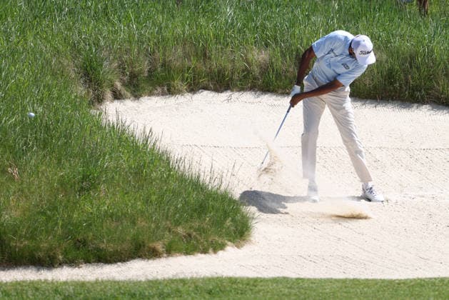 June 13, 2026: Sudarshan Yellamaraju of Canada plays out of a fairway bunker during the RBC Canadian Open held at TPC Toronto at Osprey Valley in Caledon Ontario, Canada. CSM Caledon Canada - ZUMAc04_ 20260613_zma_c04_095 Copyright: xDanielxLeax