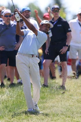 June 13, 2026: Sudarshan Yellamaraju of Canada hits out of the rough during the RBC Canadian Open held at TPC Toronto at Osprey Valley in Caledon Ontario, Canada. CSM Caledon Canada - ZUMAc04_ 20260613_zma_c04_097 Copyright: xDanielxLeax