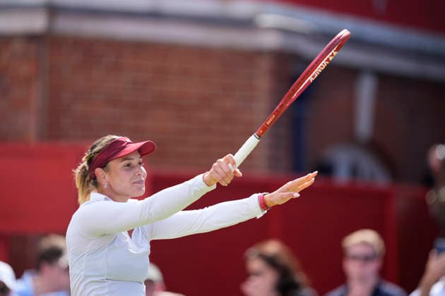 HSBC Championships - Day Six Donna Vekic of Croatia competes during her semi-final match at The HSBC Championships 2026 Women s tennis tournament at The Queen s Club in London, England, on June 13, 2026. London Greater London United Kingdom  Copyright: xOwenxHammondx originalFilename:hammond-thehsbcc260613_npobV.jpg