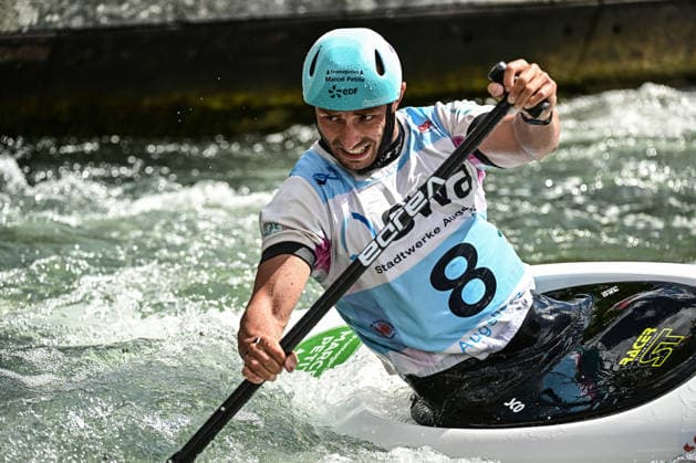 ICF Canoe Slalom World Cup 13 06 2026, Eis Kanal, Augsburg Jules Bernardet FRA ,Men s Canoe Final,, Augsburg, 13 06 2026 Canoe World Cup, Slalom K1, Augsburg, Eis Kana Copyright: xBEAUTIFULxSPORTS Märklx
