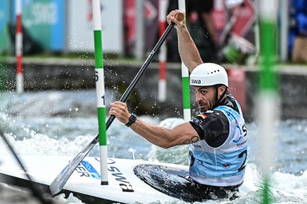 ICF Canoe Slalom World Cup 13 06 2026, Eis Kanal, Augsburg Sideris Tasiadis GER ,Men s Canoe Final, Augsburg, 13 06 2026 Canoe World Cup, Slalom K1, Augsburg, Eis Kanal Copyright: xBEAUTIFULxSPORTS Märklx