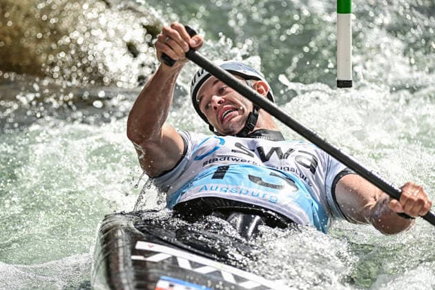 ICF Canoe Slalom World Cup 13 06 2026, Eis Kanal, Augsburg Kacper Sztuba POL ,Men s Canoe Final, Augsburg, 13 06 2026 Canoe World Cup, Slalom K1, Augsburg, Eis Kanal Copyright: xBEAUTIFULxSPORTS Märklx