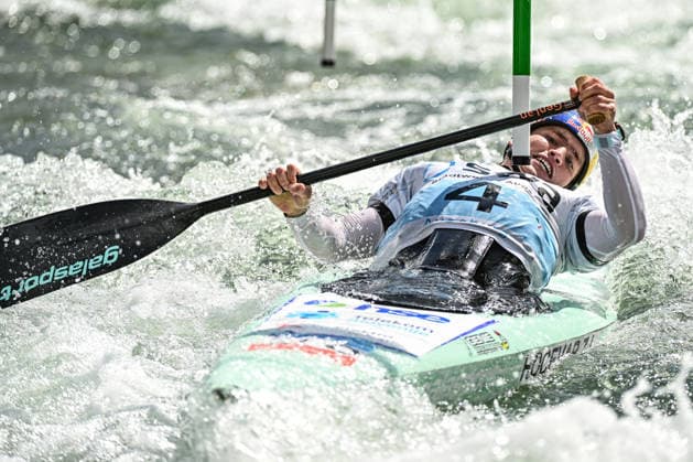ICF Canoe Slalom World Cup 13 06 2026, Eis Kanal, Augsburg Ziga Lin Hocevar SLO ,Men s Canoe Final, Augsburg, 13 06 2026 Canoe World Cup, Slalom K1, Augsburg, Eis Kanal Copyright: xBEAUTIFULxSPORTS Märklx