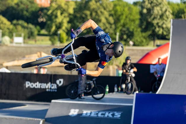 BMX freestyle final at 27th Pannonian Challenge Jaka Remec of Slovenia competes during the BMX freestyle final as spectators watch at the 27th Pannonian Challenge in Osijek, Croatia, on June 13, 2026.  DavorxJavorovic PIXSELL