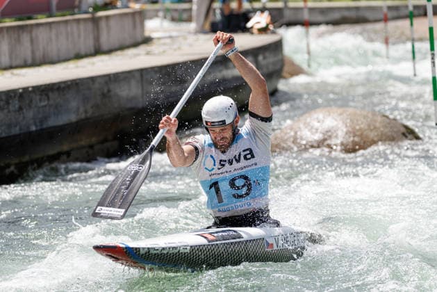 Vojtech Heger CZE at ICF CANOE SLALOM WORLD CUP, Canoeing, Men, Canoe, 2026, on 13 06 2026 in Augsburg, Eiskanal Bayern Germany
