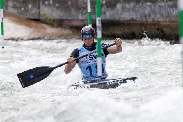 Lukas Kratochvil CZE at ICF CANOE SLALOM WORLD CUP, Canoeing, Men, Canoe, 2026, on 13 06 2026 in Augsburg, Eiskanal Bayern Germany