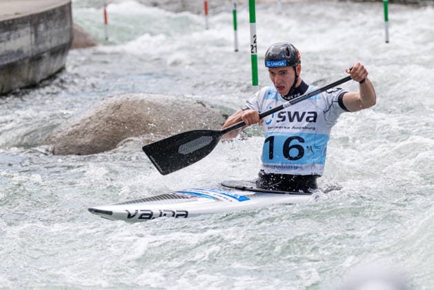 Adam Kral CZE at ICF CANOE SLALOM WORLD CUP, Canoeing, Men, Canoe, 2026, on 13 06 2026 in Augsburg, Eiskanal Bayern Germany