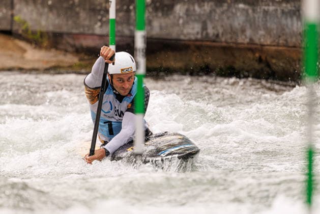 Adam Burgess GBR at ICF CANOE SLALOM WORLD CUP, Canoeing, Men, Canoe, 2026, on 13 06 2026 in Augsburg, Eiskanal Bayern Germany