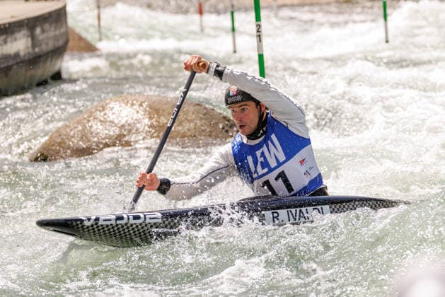 Raffaello Ivaldi ITA at ICF CANOE SLALOM WORLD CUP, Canoeing, Men, Canoe, 2026, on 13 06 2026 in Augsburg, Eiskanal Bayern Germany