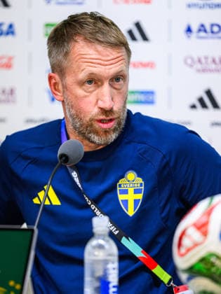 260613 Head coach Graham Potter of the Swedish national football team at a press conference during day 3 of the FIFA World Cup 2026 on June 13, 2026 in Monterrey Photo Joel Marklund BILDBYRAN kod JM PA1231 fotboll football soccer fotball vm fotbolls vm fotballs vm fotbolls vm 2026 fifa world cup 2026 presskonferens press conference sverige sweden sverige a day 3 bbeng  Copyright: JOELxMARKLUND BB260613JM010