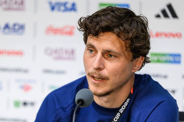 260613 Victor Nilsson Lindelöf of the Swedish national football team at a press conference during day 3 of the FIFA World Cup 2026 on June 13, 2026 in Monterrey Photo Petter Arvidson BILDBYRAN kod PA PA1231 fotboll football soccer fotball vm fotbolls vm fotball vm fotbolls vm 2026 fifa world cup 2026 press conference press conference sverige sweden sverige a day 3 bbeng  Copyright: PETTERxARVIDSON BB260613PA010