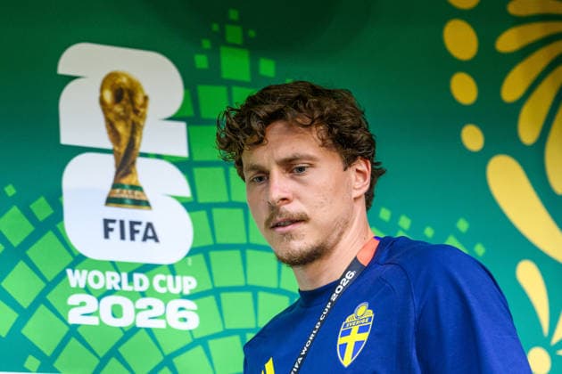 260613 Victor Nilsson Lindelöf of the Swedish national football team at a press conference during day 3 of the FIFA World Cup 2026 on June 13, 2026 in Monterrey Photo Joel Marklund BILDBYRAN kod JM PA1231 fotboll football soccer fotball vm fotbolls vm fotball vm fotbolls vm 2026 fifa world cup 2026 press conference press conference sverige sweden sverige a day 3 bbeng  Copyright: JOELxMARKLUND BB260613JM017