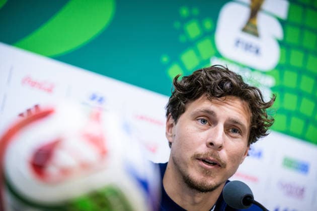 260613 Victor Nilsson Lindelöf of the Swedish national football team at a press conference during day 3 of the FIFA World Cup 2026 on June 13, 2026 in Monterrey Photo Joel Marklund BILDBYRAN kod JM PA1231 fotboll football soccer fotball vm fotbolls vm fotball vm fotbolls vm 2026 fifa world cup 2026 press conference press conference sverige sweden sverige a day 3 bbeng  Copyright: JOELxMARKLUND BB260613JM023