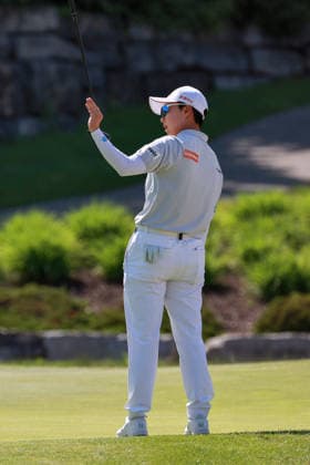 Dow Championship Midland, MI - JUNE 13: Hyo Joo Kim of the Republic of Korea reacts to her putt on the 18th green during the third round of the Dow Championship at Midland Country Club on June 13, 2026 in Midland, Michigan. Midland Michigan United States  Copyright: xAmyxLemusx originalFilename:lemus-dowchamp260613_npNCh.jpg