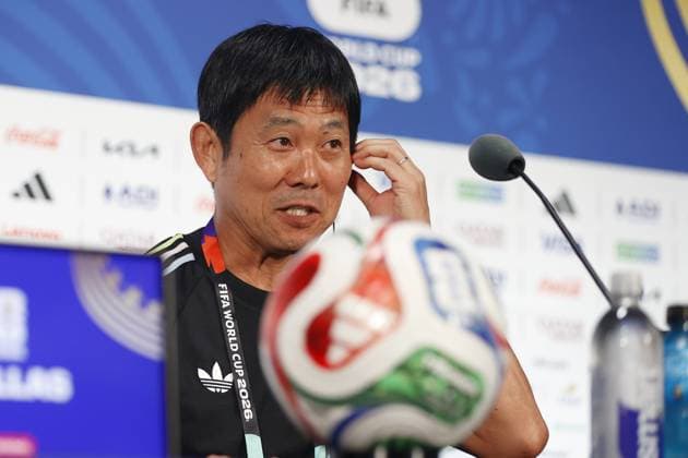DALLAS, 13-06-2026, Dallas AT&T Stadium, press conference, PK, Pressekonferenz of Japan in Dallas with head coach Hajime Moriyasu , on MD-1 before the match against Netherlands at the World Cup 2026. Press Conference Japan in Dallas  x204339491x Copyright: