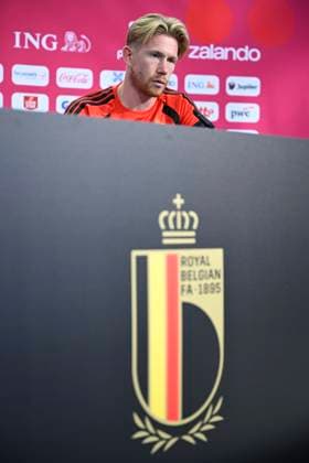 Belgian national football team - 2026 FIFA World Cup, WM, Weltmeisterschaft, Fussball - media activities 13 06 2026 RENTON, UNITED STATES OF AMERICA - JUNE 13 : De Bruyne Kevin forward of Belgium pictured during a press conference, PK, Pressekonferenz at the training grounds of the Belgian national football team during the 2026 FIFA World Cup on June 13, 2026 in Renton, United States of America, 13 06 2026 Renton United States of America  Copyright: xNicoxVereeckenx