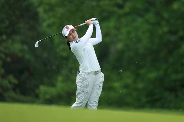 Dow Championship MIDLAND, MICHIGAN - JUNE 13: Hye-Jin Choi of Republic of Korea plays her fairway shot on the 9th hole during the third round of the Dow Championship at Midland Country Club in Midland, Michigan, USA on Saturday, June 13, 2026. Midland Michigan United States  Copyright: xJorgexLemusx originalFilename:lemus-dowchamp260613_npYGi.jpg