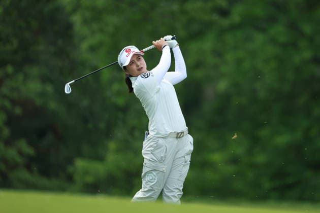 Dow Championship MIDLAND, MICHIGAN - JUNE 13: Hye-Jin Choi of Republic of Korea plays her fairway shot on the 9th hole during the third round of the Dow Championship at Midland Country Club in Midland, Michigan, USA on Saturday, June 13, 2026. Midland Michigan United States  Copyright: xJorgexLemusx originalFilename:lemus-dowchamp260613_npoJS.jpg