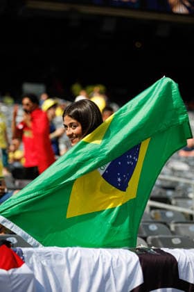 Fans of Brazil seen during FIFA World Cup, WM, Weltmeisterschaft, Fussball 2026 game between national teams of Brazil and Morocco (Grzegorz Wajda Ball Raw Images) New Jersey MetLife Stadium USA Copyright: xGrzegorzxWajdax grzegorzwajda_brazil_morocco_2526-8