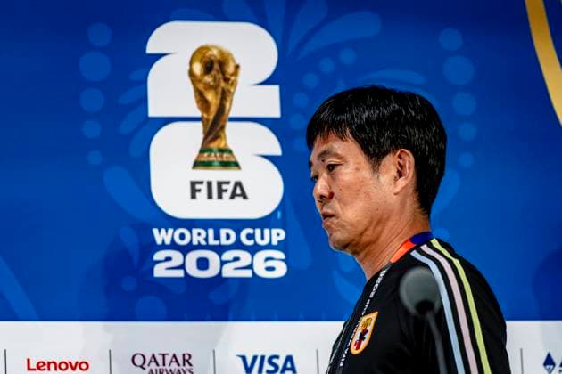 DALLAS Japan national team coach Hajime Moriyasu during the 2026 World Cup, Japan press conference and pitch check at AT T Stadium on June 13, 2026, in Dallas, United States Photo by Stefan Koops EYE4IMAGES DeFodi Images