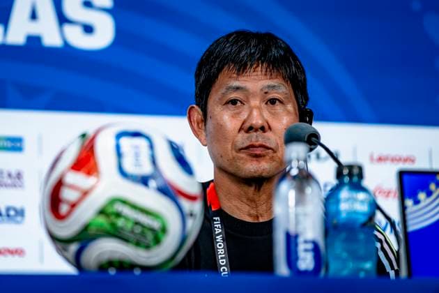 DALLAS Japan national team coach Hajime Moriyasu during the 2026 World Cup, Japan press conference and pitch check at AT T Stadium on June 13, 2026, in Dallas, United States Photo by Stefan Koops EYE4IMAGES DeFodi Images